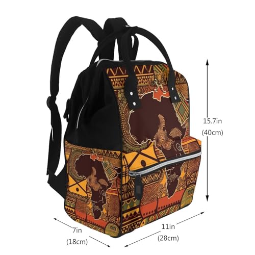 Sac de maternité sac à dos à langer noir ethnique pour voyage et bébé - 2