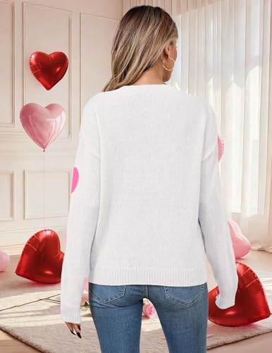 Image of Libsorge Womens Valentine Heart Sweater 2026 Valentines Day Trendy Cute Oversized Long Sleeve Pullover Sweaters
