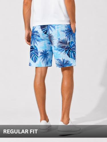 Image of Leriya Fashion Men's Rayon Printed Shorts | Elastic Waist Printed Summer Outfit | Relaxed Fit Casual Short's with Pockets | Lightweight Beach & Lounge Wear | Gym Boxer Shorts for Men