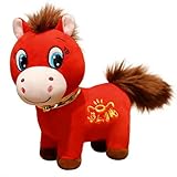 Year of The Horse 2026 Plush, 2026 New Year Crying Horse Plush Doll, Funny Crying Horses Plushie Figurine, Lucky Chinese Lunar NewYear Mascot Zodiac Ornament for Home Office Restaurant (Smile 20CM)