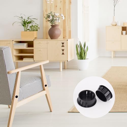 Image of 255pcs Plastic Hole Plugs Assorted, Black Plastic Hole Plug 8 Sizes Round Drilling Hole Cover Plugs Electrical Box Knockout Fillers Screw Hole Plugs for Kitchen Cabinet Furniture