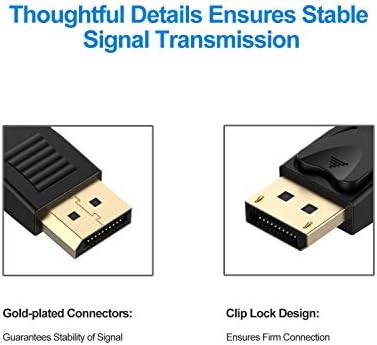Rankie DisplayPort to DisplayPort Cable, DP to DP, 4K Resolution, 1.8m, Black