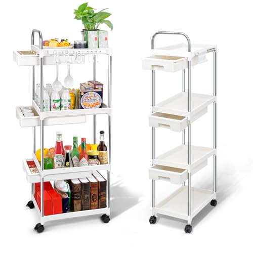 Wuciray Carrito Auxiliar con Ruedas Cocina Carrito Cocina con Ruedas Carrito Organizador con Ruedas Carritos Auxiliares Cocina Carro Auxiliar con Ruedas Carro Cocina Auxiliar con Ruedas