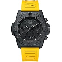 Luminox Navy Seal Chronograph Mens Watch, Black Case with Green Luminescent Markers,Yellow Rubber Strap, Model XS.CE81.BO
