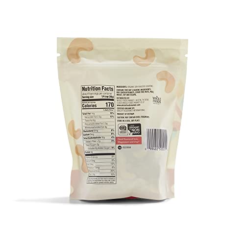 Image of 365 by Whole Foods Market, Organic Dry Roasted & Unsalted Cashews, 10 Ounce (Pack of 2)