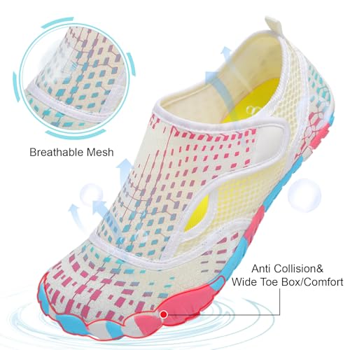 Image of L-RUN Barefoot Water Shoes Women Mens Aqua Sock Athletic Hiking Water Sports Shoes for Swim Beach Pool Sand Diving Walking