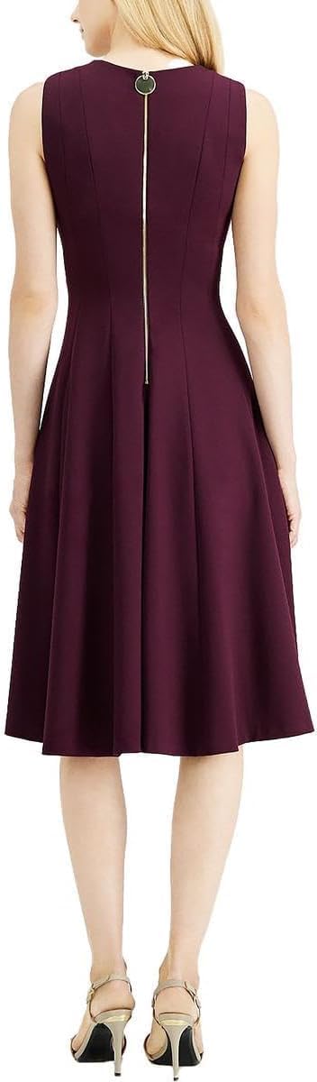 Calvin Klein Womens Scuba Crepe V Neck Sleeveless Dress - Image 2