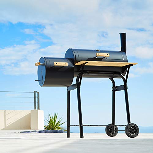 TecTake BBQ Charcoal barbecue smoker with heat indicator different