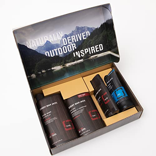 Every Man Jack Men’s Cedarwood Body Set - Bath And Body Gift Set With Clean Ingredients & A Woodsy Cedarwood Scent - Round Out His Routine With Men’s Body Wash, 2-In-1 Shampoo, Deodorant & Face Wash #TOP1