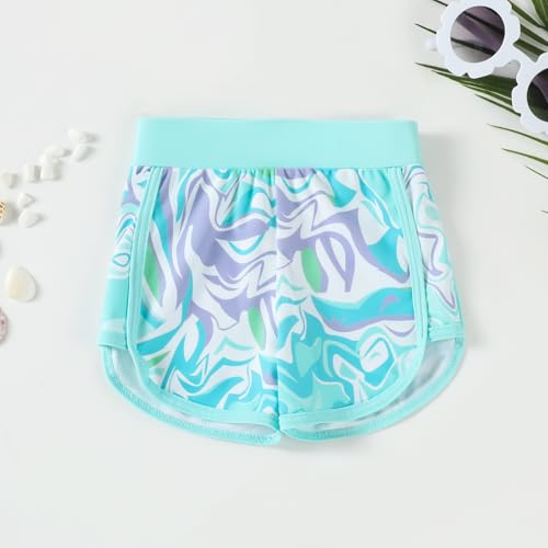 Image of Toddler Girls Long Sleeve Swimsuits Girl Swimwear Little Girls Swimsuits 2 Pieces Toddler Rash Guard Swimsuit Print