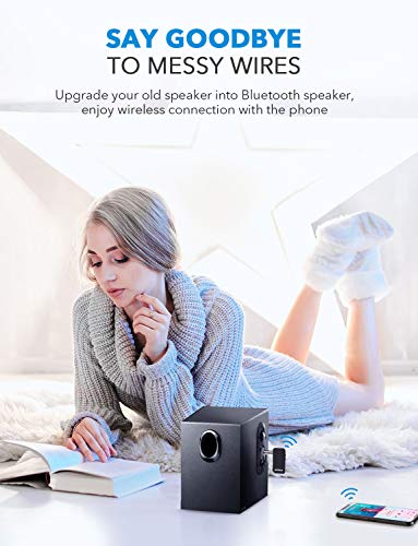 Mpow 044 Bluetooth Receiver 5.0 for Car Stereo, Bluetooth Car Adapter for 10 Hours Non-Stop Music Streaming or 8 Hours Hands-Free Calls,Bluetooth Aux Adapter Supports Siri & Google Assistant
