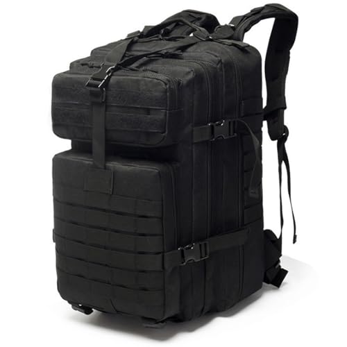 CINGHI LUSSO Mochila Militar Mochila Viaje Mochila Hombre 45L Mochila Tactica Mochilas Supervivencia Gran Capacidad Mochilas Senderismo (Negro)