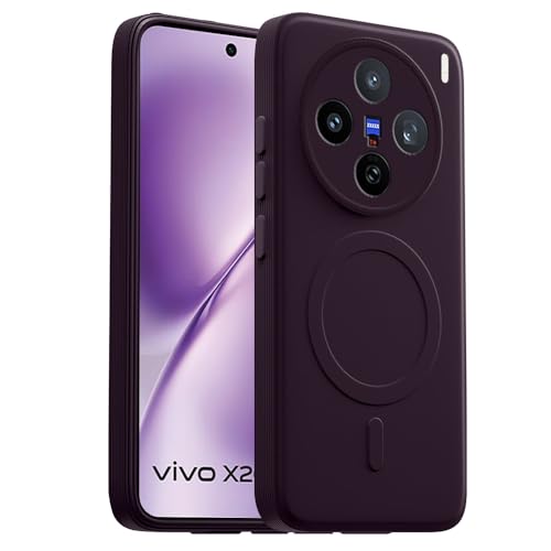 Image of Back Cover Compatible with Vivo X200T 5G | MagFit Ring Design (Non-Magnetic) | Shockproof Case | Anti-Slip Grip | Raised Camera Edges | Slim Protective Case for Vivo X200T 5G /X200s 5G(Purple)