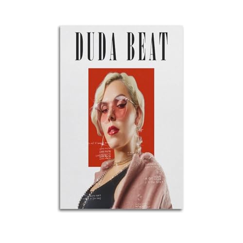 Stampa artistica da parete su tela con copertina dell'album Duda Beat Sinto Muito e autografata, copertina di album musicali, pop hip hop, cantante rap, star, decorazione artistica da parete per