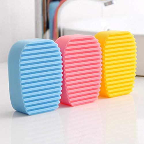 HEMOTON 2Er Set Mini Silikon Waschbürste Handbürste in Bonbonfarben Für Kleidung Schuhe Bad Kleine Reinigungsbürste Mit Ergonomischem Griff Für Handwäsche