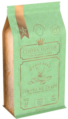 Café en grano Coffea Me Crazy sabor pistacho y vainilla, orgánico, tueste medio, 16 oz miniatura 2