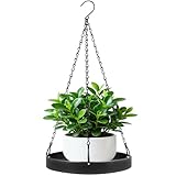 HENAYUK Blumenampel Hängend Innen Außen, Metall Pflanzenaufhänger Hängende Pflanzgefäße aus Metall Pflanzenhalterung Hängetopf für Pflanzen mit Hängekette