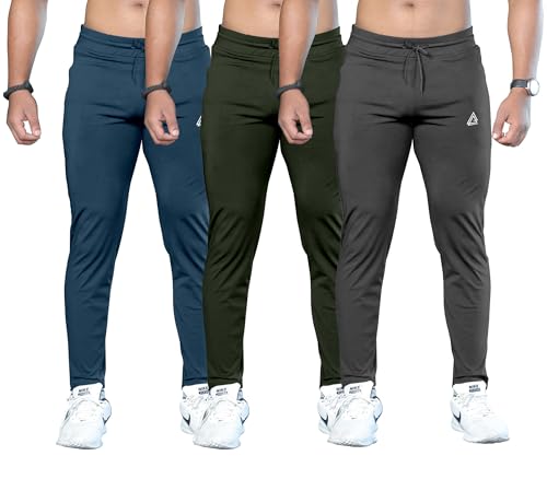 Image of FTX Men Solid Regular Fit Polyester Track Pant (Pack of 3)