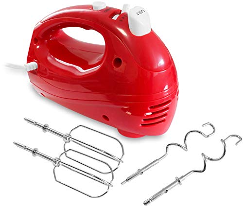 Libra Handmixer mit Turbo-Funktion - 250 Watt Elektro Handrührgerät in Rot