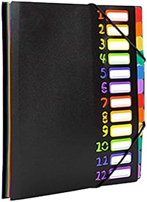 Amazon Empireo ドキュメントファイル 24ポケット ファイル 書類 整理 付箋付き 持ち運び 書類ケース 収納 かわいい カラフル おしゃれ 黒 ドキュメントファイル 文房具 オフィス用品