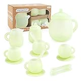 MCGMITT Tea Party Set for Toddler 3-5, 15PCS Silicone Tea Set Kids Tea Set, Includes Teapot, 4 Tea Cups and Coasters, Creamer, Sugar Bowl, 4 Spoons, Kitchen Pretend Play for Little Girls Boys Age 3-6