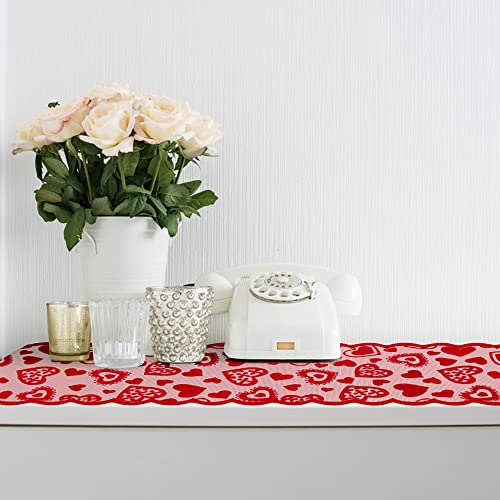 Nialnant Valentines Day Table Runner, Red Heart Lace Table Runner For Party Home Wedding Holiday Anniversary, Valentines Day Decorations - 13 X 72 Inch #TOP6