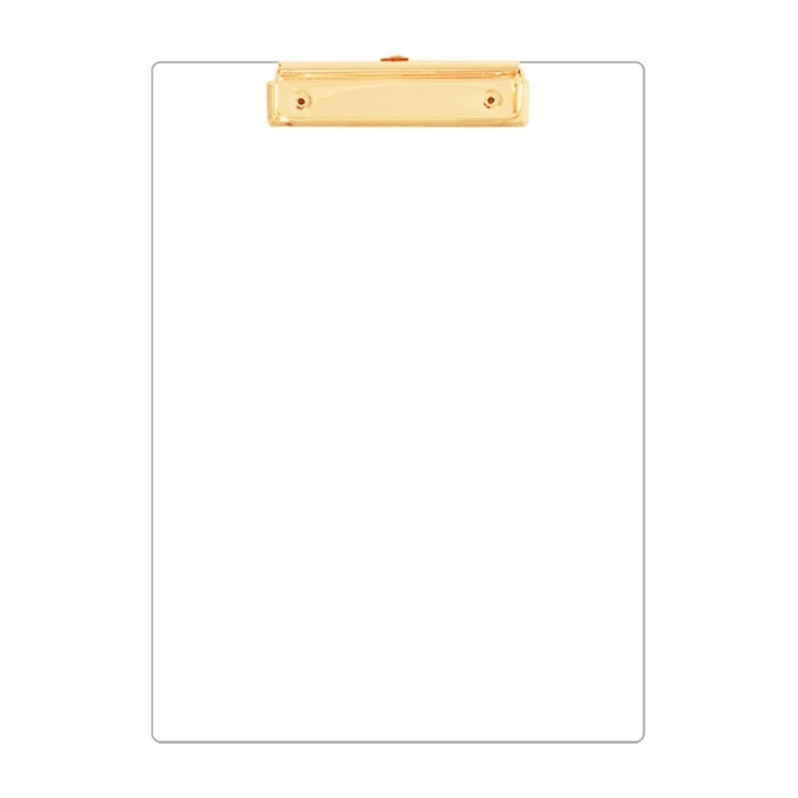 Portapapeles Portapapeles A4 Transparente, archivador de Perfil bajo, Capacidad for 30 Hojas, Suministros de Oficina, 4 Uds. para La Empresa(Gold)