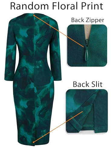 Image of VFSHOW Womens Vintage Square Neck Work Office Business Dress Elegant Casual Cocktail Party Church Bodycon Pencil Sheath Dress