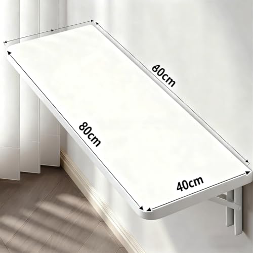 طاولة طعام معلقة على الحائط قابلة للطي لأسفل، مكتب عائم للمساحات الصغيرة، طاولة عمل كمبيوتر مكتبية بمقعد للشقة وغرفة الدراسة وغرفة النوم وغرفة غسيل الملابس والمطبخ والمطعم والمقهى (أبيض)