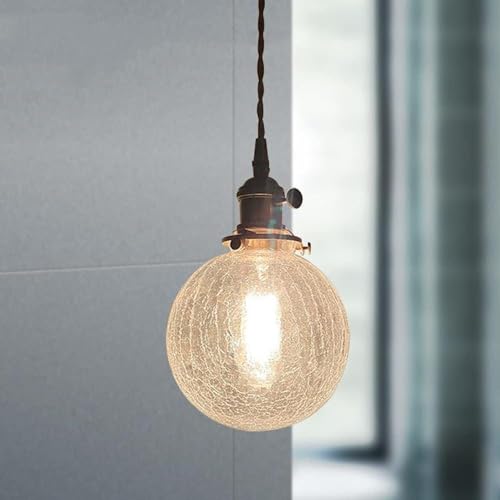 Lumière intérieure douce sans éblouissement avec ce lustre en verre rétro