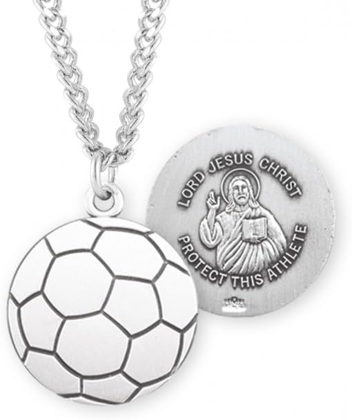 Tiley & Bells Lord Jesus Christ Sterling Silver Soccer Athlete Medal