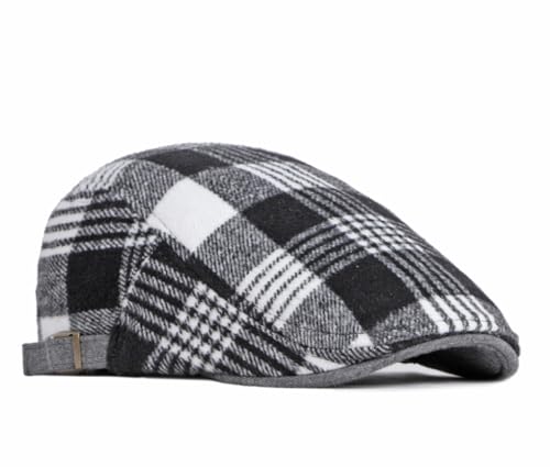 Image of Quanhaigou Unisex Denim Newsboy Hats Flat Ivy Gatsby Cabbie Driving Berets Hat Cotton Dad Cap for Men Women