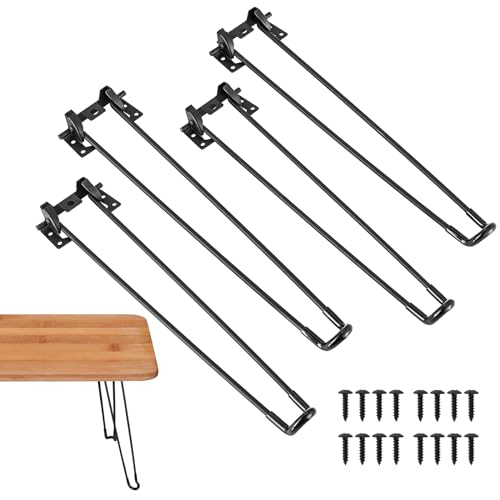 MAOPINER 16.5" Foldable Hairpin Table Legs Heavy Duty Metal Furniture Legs