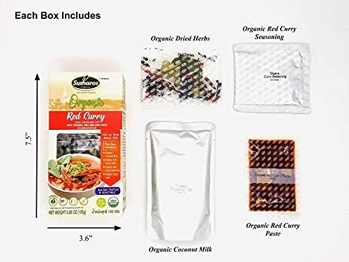 Sutharos Organic Thai Curry Sampler Set, Green, Yellow, & Red Curry, Gluten Free, Plant-Based, Vegan & Vegetarian| Meal Kits Include Herbs, Spices & Seasonings, Curry Paste, Coconut Milk (Pack Of 3) #TOP5