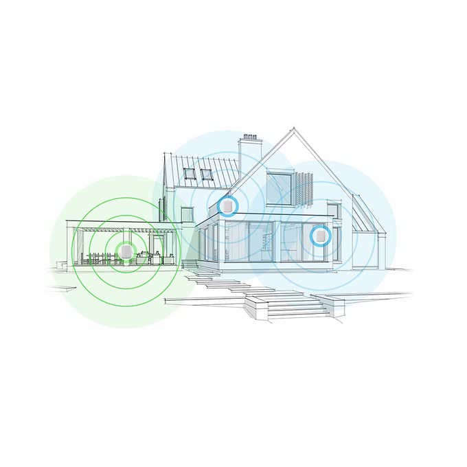 NETGEAR Orbi Tri-Band Wi-Fi 6 Mesh System RBK763S Router with 2 Satellite Extenders (Coverage up to 7,500 sq. ft, 75 Devices, AX5400 Up to 5.4Gbps)