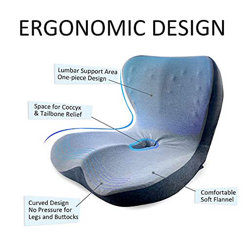 Brizairid Seat Cushion For Office Chair With Lumbar Support Pillow For Long Sitting Hours On Office Home Chair, Pain Pressure Relief -Washable Cover #TOP2