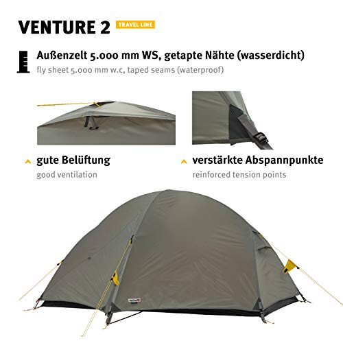 Wechsel Trekkingzelt Venture für 2 Personen Geodätische Konstruktion