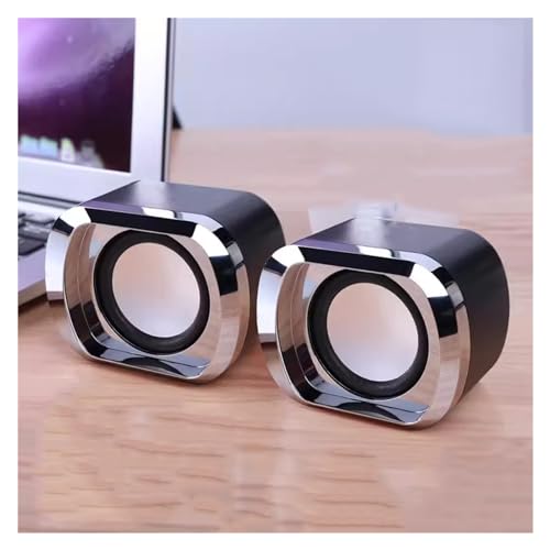 Altavoz pequeño con cable para ordenador de escritorio y portátil con sonido estéreo claro