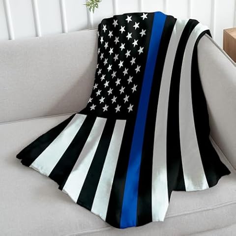 Infinity Republic - Thin Blue Line Soft Fleece Throw Blanket - 50x60 Perfect for Living Rooms, bedrooms, Kids' Rooms, Outdoors! Cover