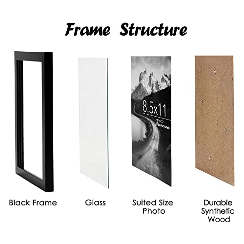 Framenow 8.5X11 Picture Frames 3 Pack,Horizontal Or Vertical Display,To Wall And Tabletop Mounting,Made Of Real High Definition Synthetic Glass And Solid Frame To Display Certificate Or Pictures 8.5X11, Black. Hanging Hardware Included! #TOP2