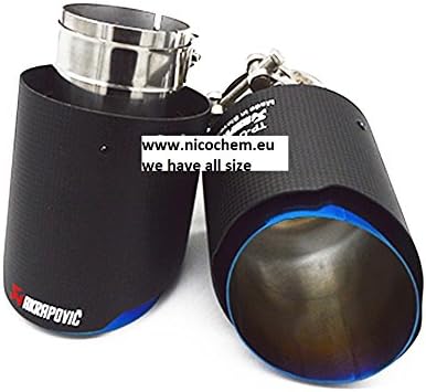 ltipMule Sizes Akrapovic Blue Tip Carbon Fiber Car Exhaust Muffler Pipe For Toyota Audi A4 B5 BMW M3 M4 M5 F30 F10 Accessories (63mm inlet x 101)