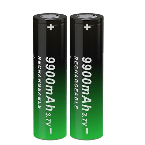 CPZZ 2Pack 18650 Rechargeable Battery,18650 Lithium Ion Battery, 18650 Battery Flat Top 3.7V 9900mAh High Capacity for Flashlights Headlamps Doorbells