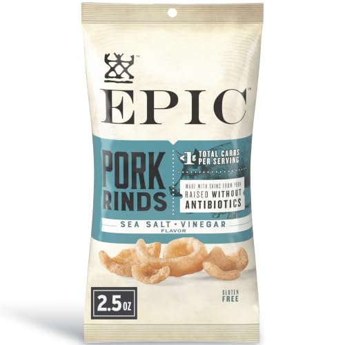 Image of EPIC Sea Salt and Vinegar Pork Rinds, Keto Friendly, Protein Snacks, 2.5 oz