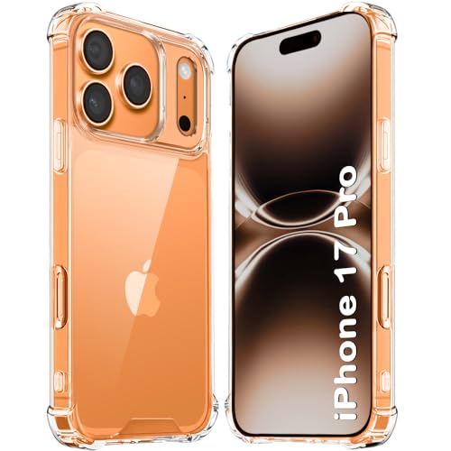 Image of TheGiftKart Crystal Clear Back Cover Case for iPhone 17 Pro | 360 Degree Protection | Shock Proof Design | Transparent Back Cover Case for iPhone 17 Pro (PC & TPU, Transparent Bumper)