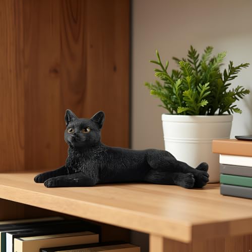 Statuette de chat miniature noir, cadeau pour passionnés - 8