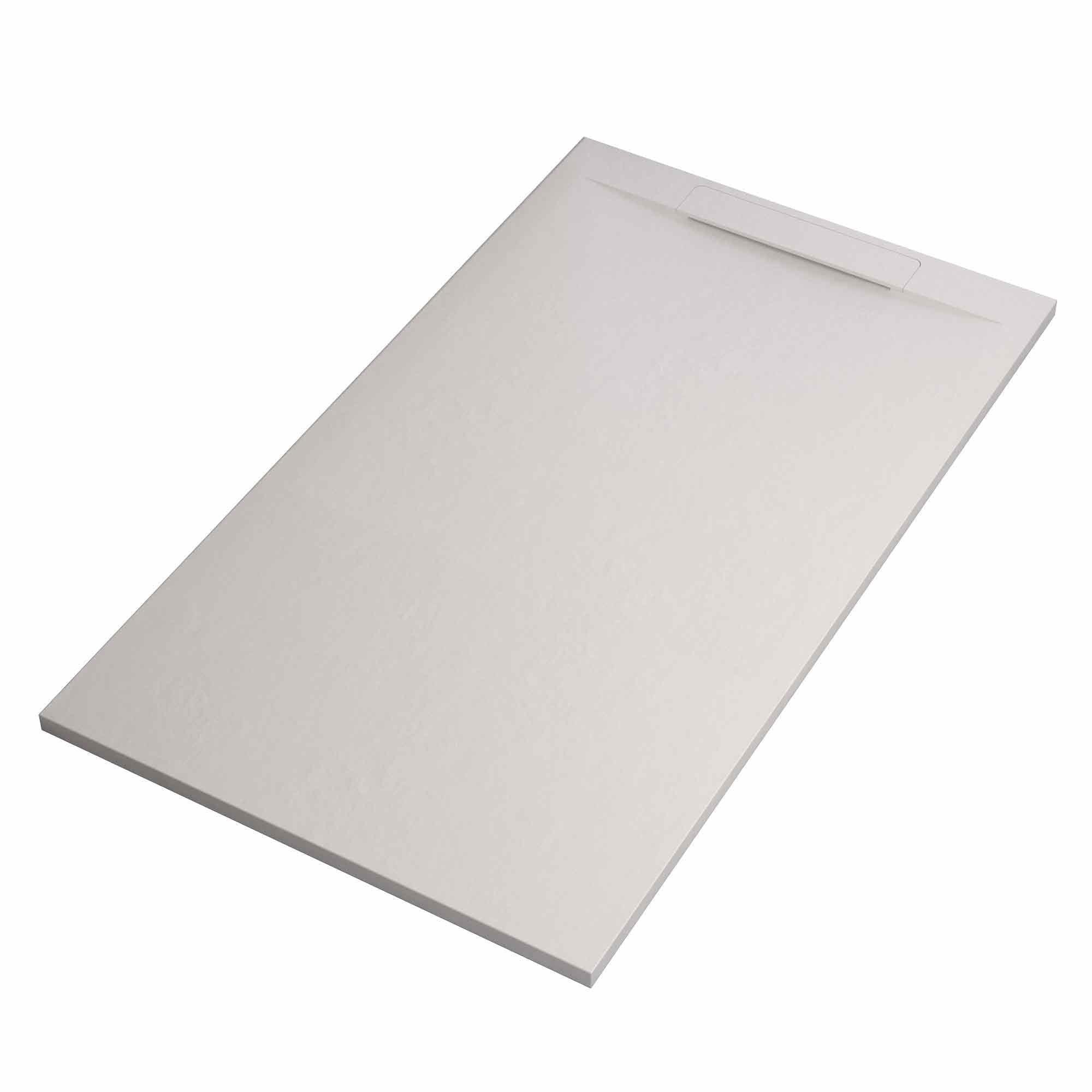 Piatto doccia in marmoresina Bianco effetto pietra cemento VINCENT - 80x170