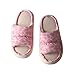 TMA EYES Women's soft soled open-toed slippers breathable non-slip fashion print design(Pink,11-11.5)