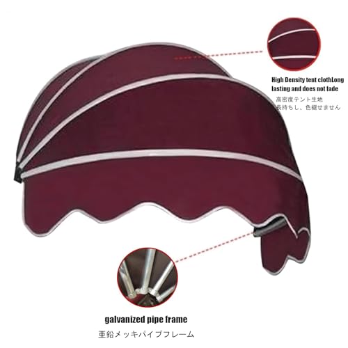 Auvent rétractable de 105 cm à toile incurvée résistante pour vos portes - 6