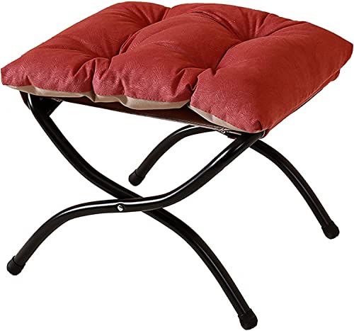 Petit pouf amovible moderne rouge brique pour optimiser un petit espace