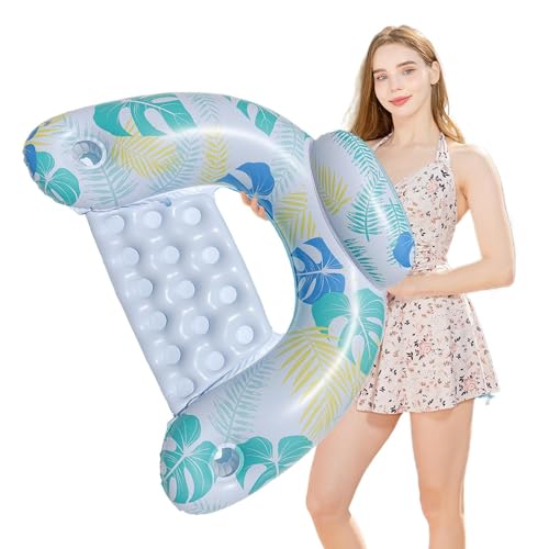 Silla flotante para adultos, silla flotante inflable para piscina, fácil de llevar, relajante y cómoda para el ocio al aire libre